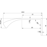 Griffleiste Edge Urban LA 2 x 64 mm, L�nge 350 mm, Aluminium Edelstahl Effekt