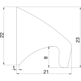 Griffleiste Primo LA 2 x 159,5 mm, Lnge 439 mm, Aluminium Edelstahl Effekt
