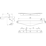Griffleiste Torrence LA 2 x 90 mm, Lnge 296 mm, Aluminium Edelstahl Effekt