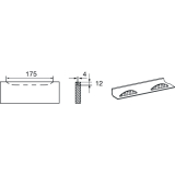 Griffleiste Chairon zum Einnuten, L�nge 360 mm, ZN vernickelt feingeschliffen