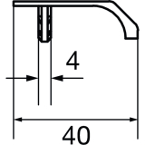 Griffleiste Chairon zum Einnuten, L�nge 360 mm, ZN vernickelt feingeschliffen