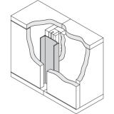 Griffmulde Aktor L-Profil vertikal, L 5000 mm, H 46 mm, Alu wei� RAL 9010