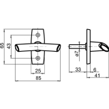 GRUNDMANN Triebolive FAVORIT 1026 - VK 7 x 35 mm, Ros. 25 x 65 mm, Alu poliert