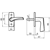 GRUNDMANN Fenstergriff FAVORIT 1004 - sichtbar geschraubt, 7x35, Alu poliert