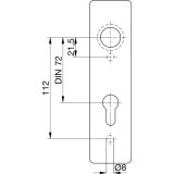 GRUNDMANN Wechselgarnitur GEOS 1754/D52K FH m. Kurzschild PZ72, Edst. matt