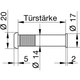 GRUNDMANN Trgucker  14, Linse 170, TS 42-60, Messing verchr,B-schutztauglich