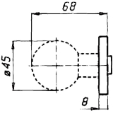 GRUNDMANN Trknopf Flachform, - auf Ros.  45 fest vernietet, silber elox
