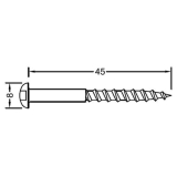 Flachkopf-Holzschraube fr Basisprofile 4,0 x 45 mm, Edelstahl