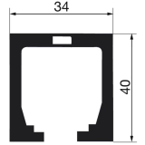 Laufschiene HAWA-Junior 80, 2000 mm, Aluminium farblos eloxiert