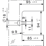 Schiebet�rschloss HAWA-Toplock f�r ESG/VSG 8 - 12,7 mm, PZ