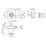 HEKNA 541 Zylinder-Laufschuhschloss Profil mit Glasnut, verchromt matt