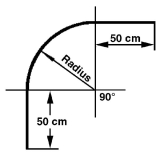 Kreisbogen HELM 300, 90� horizontal, Stahl gelb passiviert