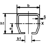 Laufschiene HELM 75, L�nge 2000 mm, Stahl gelb passiviert
