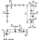 Tragwinkel HELM 397, rechts, Loch-� 5,9 mm, Stahl gelb passiviert
