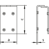 Verst�rkungslasche f. Holztor HELM 198, TS 20-40 mm, Stahl gelb passiviert