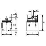 Wandbefestigungsmuffe HELM 501, Loch � 17 mm, M8 x 25, Stahl gelb passiviert