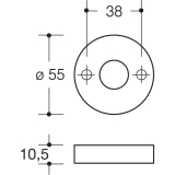 HEWI Drckerrosetten flach 305.23R - Polyamid, lichtgrau
