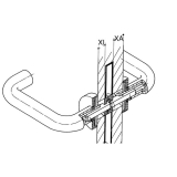 HEWI Drckerstift geteilt 72.3 R - VK 9 mm, 9,1-19 x 19,1-29 mm, Stahl verzinkt