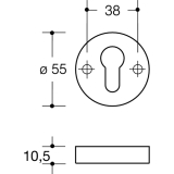 HEWI Zylinderrosette flach 306.23 reinwei