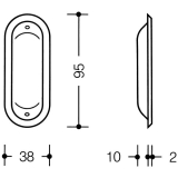 Schiebet�rmuschel HEWI 542, Nylon reinwei�
