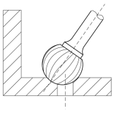 LUKAS HM-Fr�sstift Form D Kugel Kopf � 4 mm L�nge 3 mm Zahnung 7 Schaft 3 mm