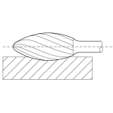 LUKAS HM-Fr�sstift Form H Flamme Kopf � 8 mm L�nge 20 mm Zahnung 7