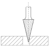 LUKAS HM-Fr�sstift Form M Spitzkegel Kopf � 12 mm L�nge 25 mm Zahnung 3