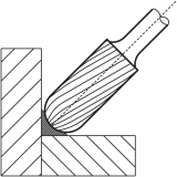 LUKAS HSS-Fr�sstift Form C Walzenrund Kopf � 12 mm L�nge 25 mm Zahnung 3
