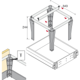 HETTICH SYSTEMA TOP 2000 Hngerahmen, 350 x 244 x 350 mm, Alu- Finish