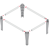 HETTICH SYSTEMA TOP 2000 Hngerahmen, EB 392 mm, ET 530 mm, Alu- Finish