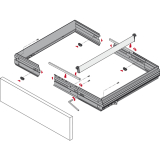 HETTICH SYSTEMA TOP 2000 Hngeregistratur-Rahmen verstellb., 534 -706mm, Alu-F.