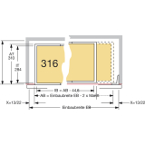 HETTICH SYSTEMA TOP 2000 Hngeregistratur-Rahmen verstellb., 534 -706mm, Alu-F.