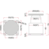 Haftmagnet-Gegenplatte, Gr. 05, m. Federung, Platte 75 x 75 mm, Stahl verzinkt