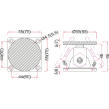 Haftmagnet-Gegenplatte, Gr. 05, schwenkbar, Platte 55 x 55 mm, Stahl verzinkt