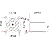 Haftmagnet mit Befestigungsplatte u. freien Drahtenden, Gr. 05, Stahl verzinkt