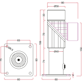 Haftmagnet mit Distanzkonsole und Unterbrechertaster, 50 mm, Stahl verzinkt