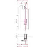 Einbauhalbzylinder key Tec RPE, Lagerprogramm, 30 mm, Messing matt