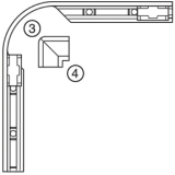 Eckumlenkung biegbar, wei