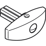 Drehgriff HAWA, TS 41 - 57 mm, Messing vernickelt matt