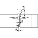Scharnier HAWACenterfold/Variofold 80/H, m. Schwerlastlagern, Edelstahl