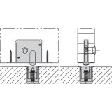 Zapfenschloss HAWA-Centerfold/Variofold 80/H m. Bolzen 13 mm, Stahl verzinkt