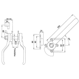 Hebelverschluss beidseitig m. Schlieblech, links, Temperguss silberfrbig