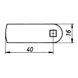 HEKNA 505 Zylinder-Hebelschloss, rechts, Schlie�hebel glatt, L 40 mm, Zamak