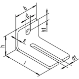 Winkelbefestigung HELM 104 WD doppelt, Stahl gelb passiviert