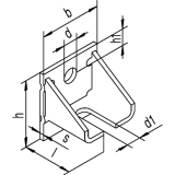 Winkelbefestigung HELM 404 W einfach, Stahl gelb passiviert