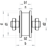 Schiebetor-Stahlrolle  100 mm, Stahl grau grundiert