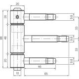 Herkula-Band 3-teilig, m. Aushngesicherung,  20 mm, Stahl bronze patiniert