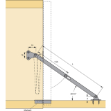 HETTICH Klappenhalter KH, Lnge 250 mm, Stahl vernickelt