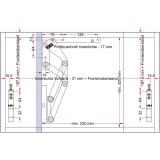 PEKA HB 500 Hochliftbeschlag, KB 600-900, Flgelgewicht bis 5KG, silberfarbig
