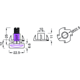 Hhenverstellschr. mit M8 Einschlagmutter, 22.5, M8x25, KS schw./FE verzi.
